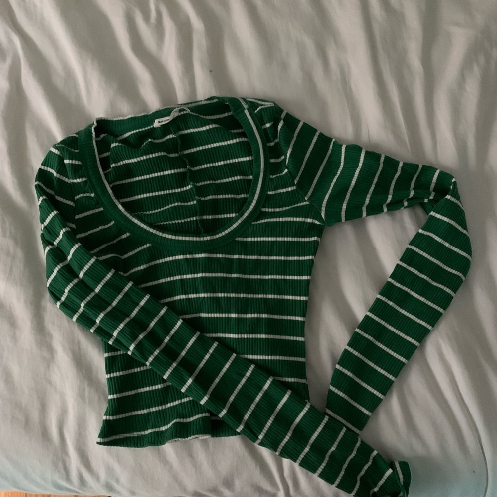 REFORMATION LONG SLEEVE CROP TOP